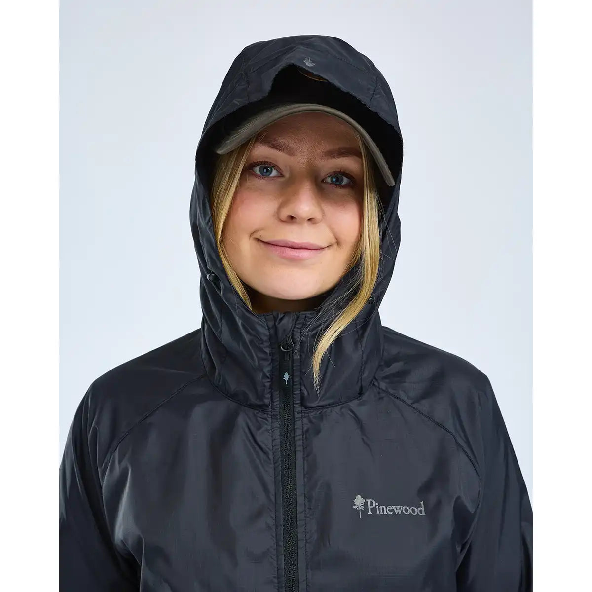Pinewood Finnveden Windblock Women's Jacket- Black- Hood Up