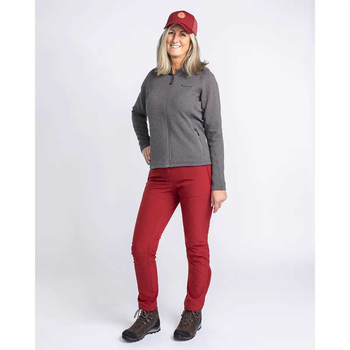 Pinewood Dog Sports Womens Wilda Stretch Shell Trousers- Dark Tomato- on model