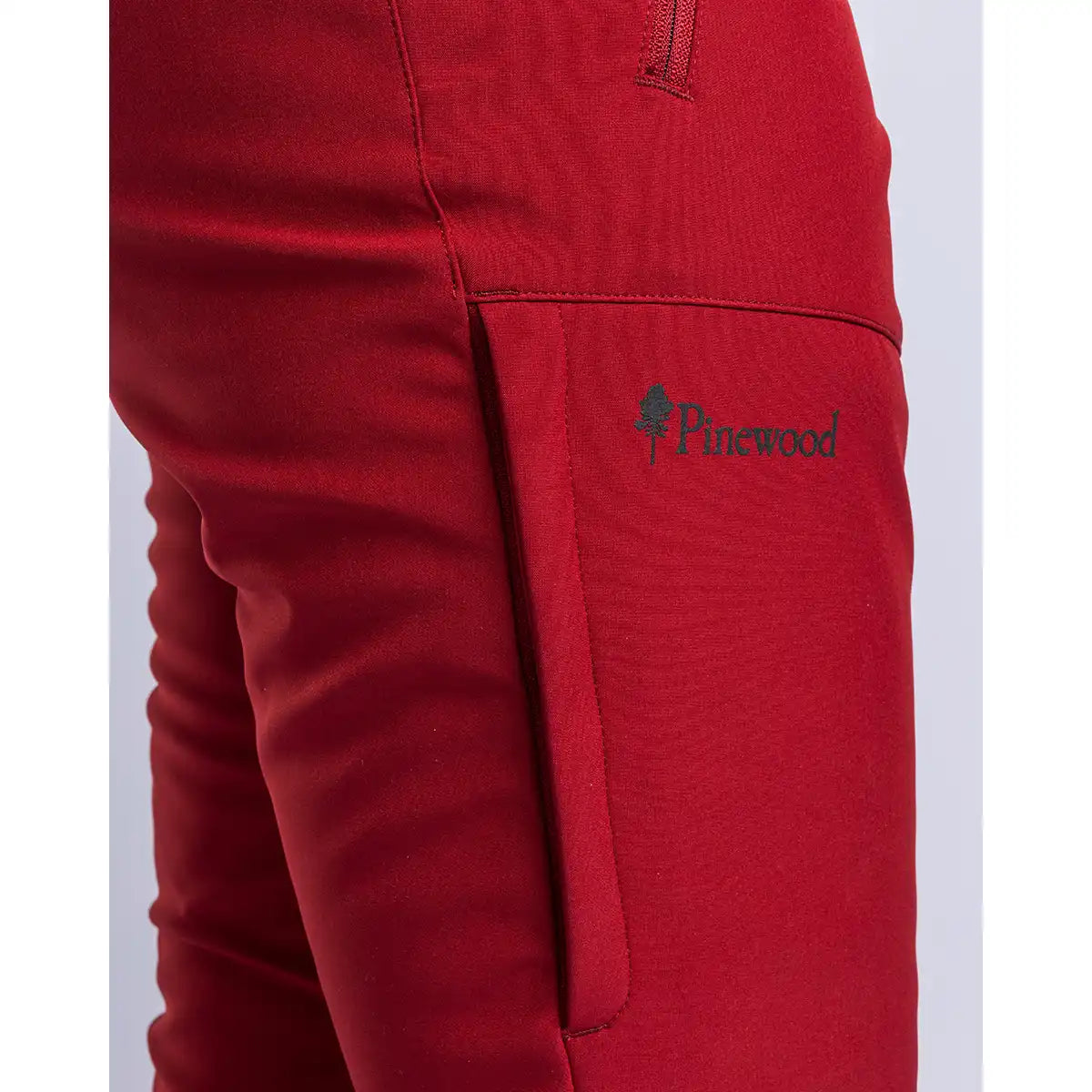 Pinewood Dog Sports Womens Wilda Stretch Shell Trousers- Dark Tomato- close up