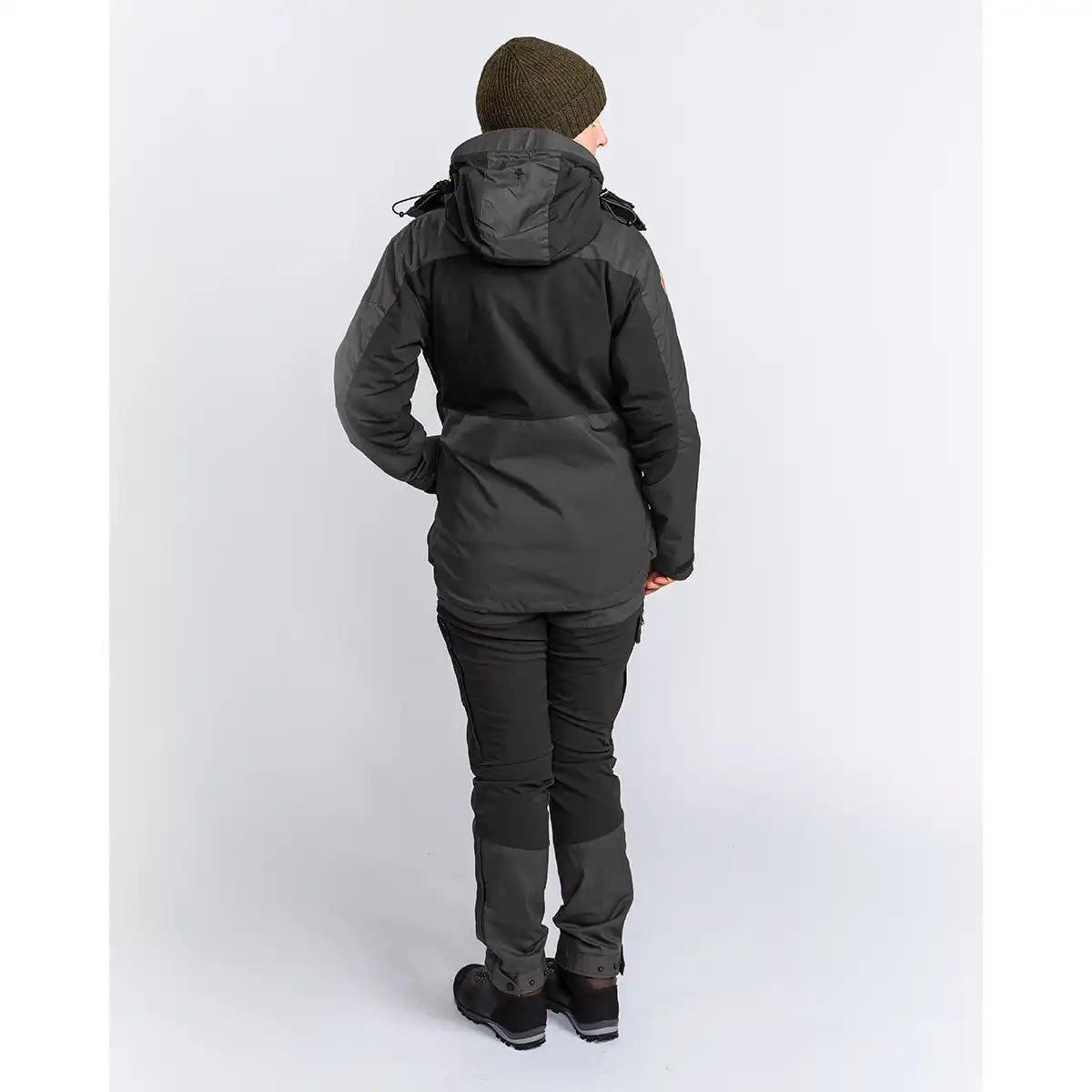 Pinewood Women's Finnveden Hybrid Extreme Jacket - Black/Dark Anthracite - Worn By Model - Back