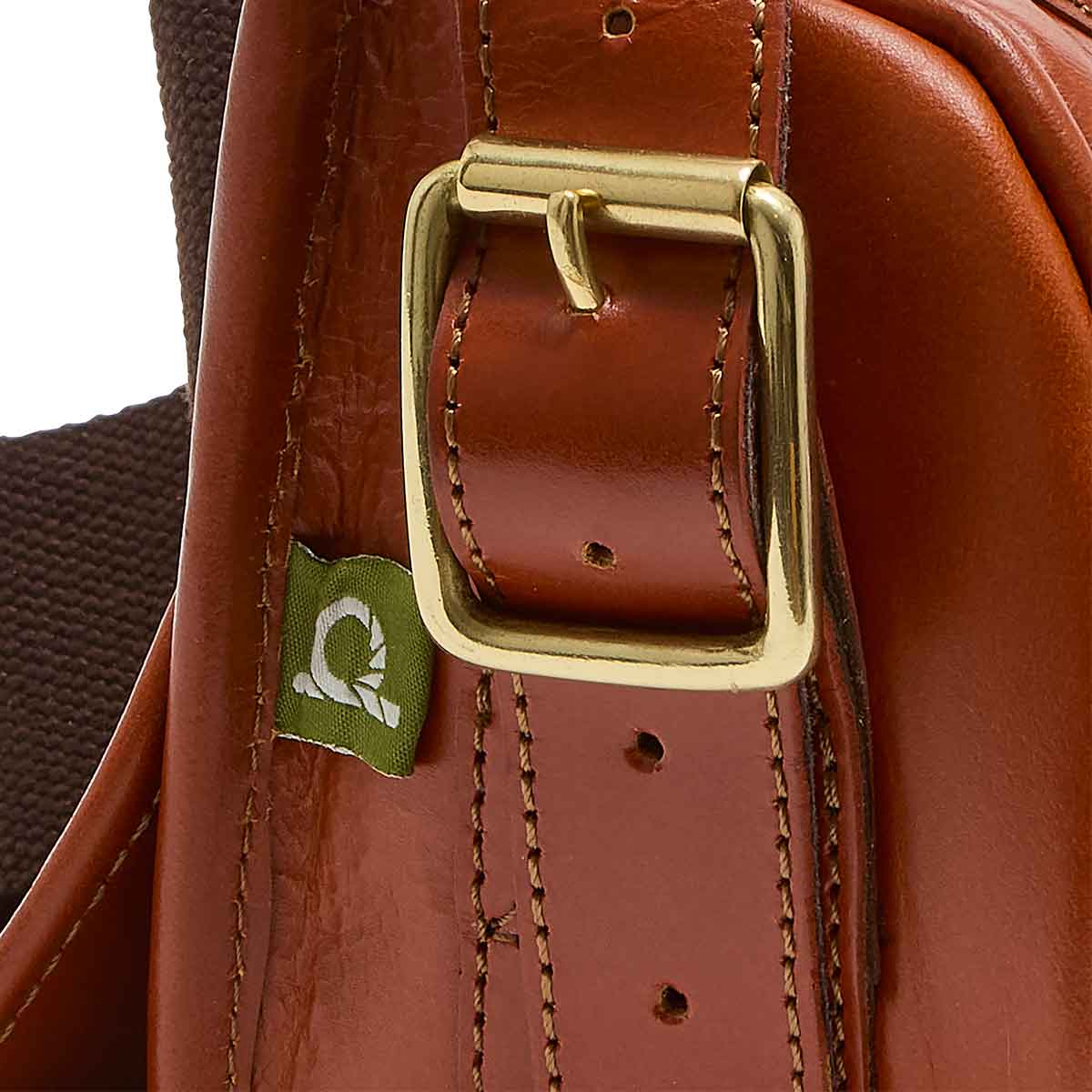 Chatham Premium Pull Up Leather Cartridge Bag - Chestnut - Details