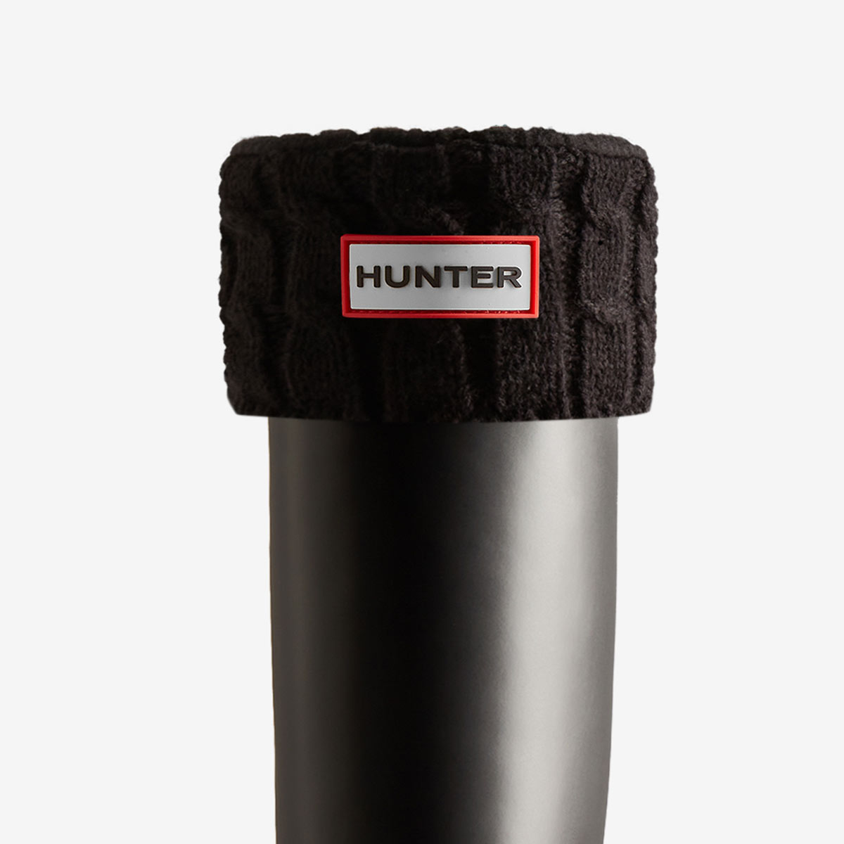 Hunter Recycled 6 Stitch Cable Tall Boot Socks - Black