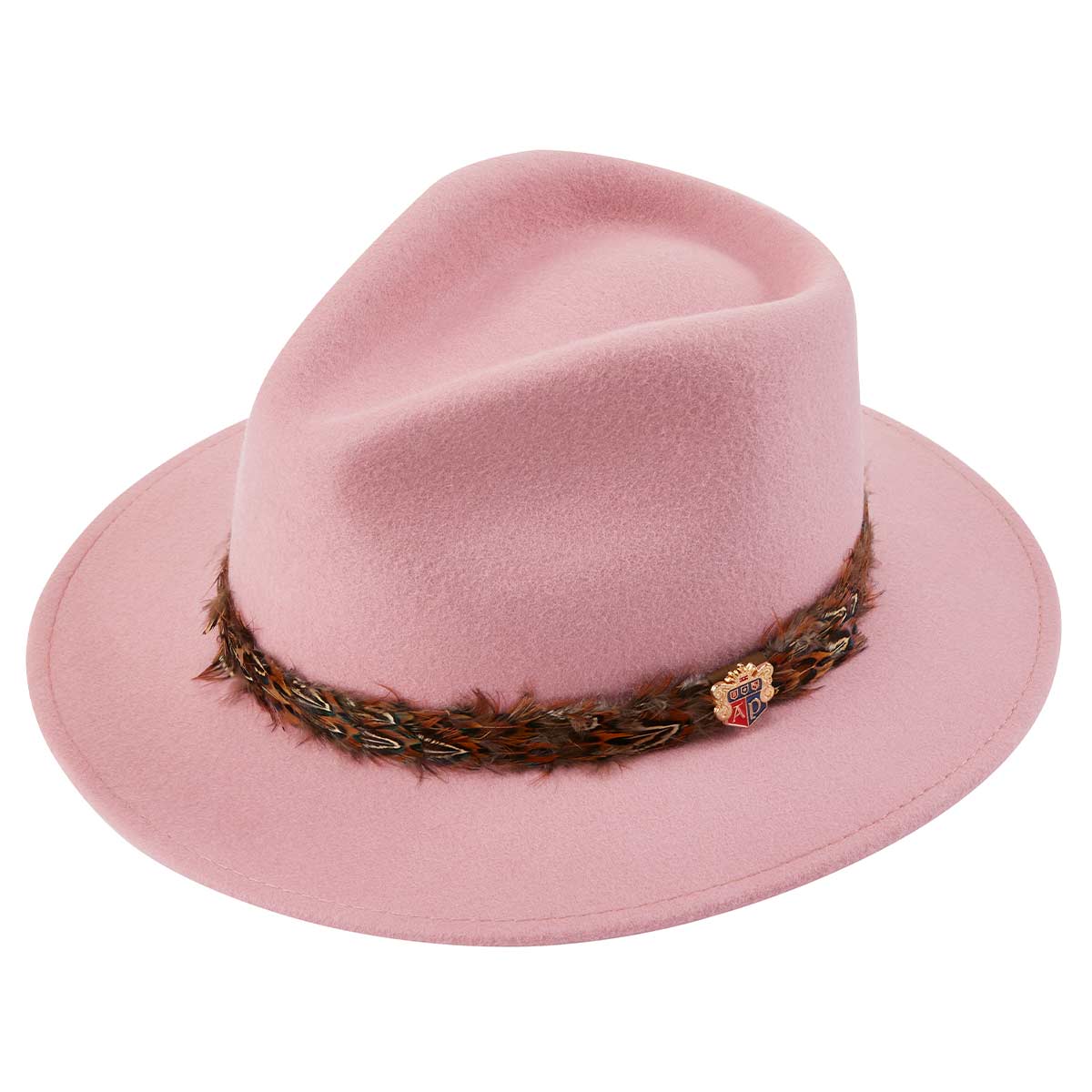 Alan Paine Richmond Felt Feather Band Hat - Pink