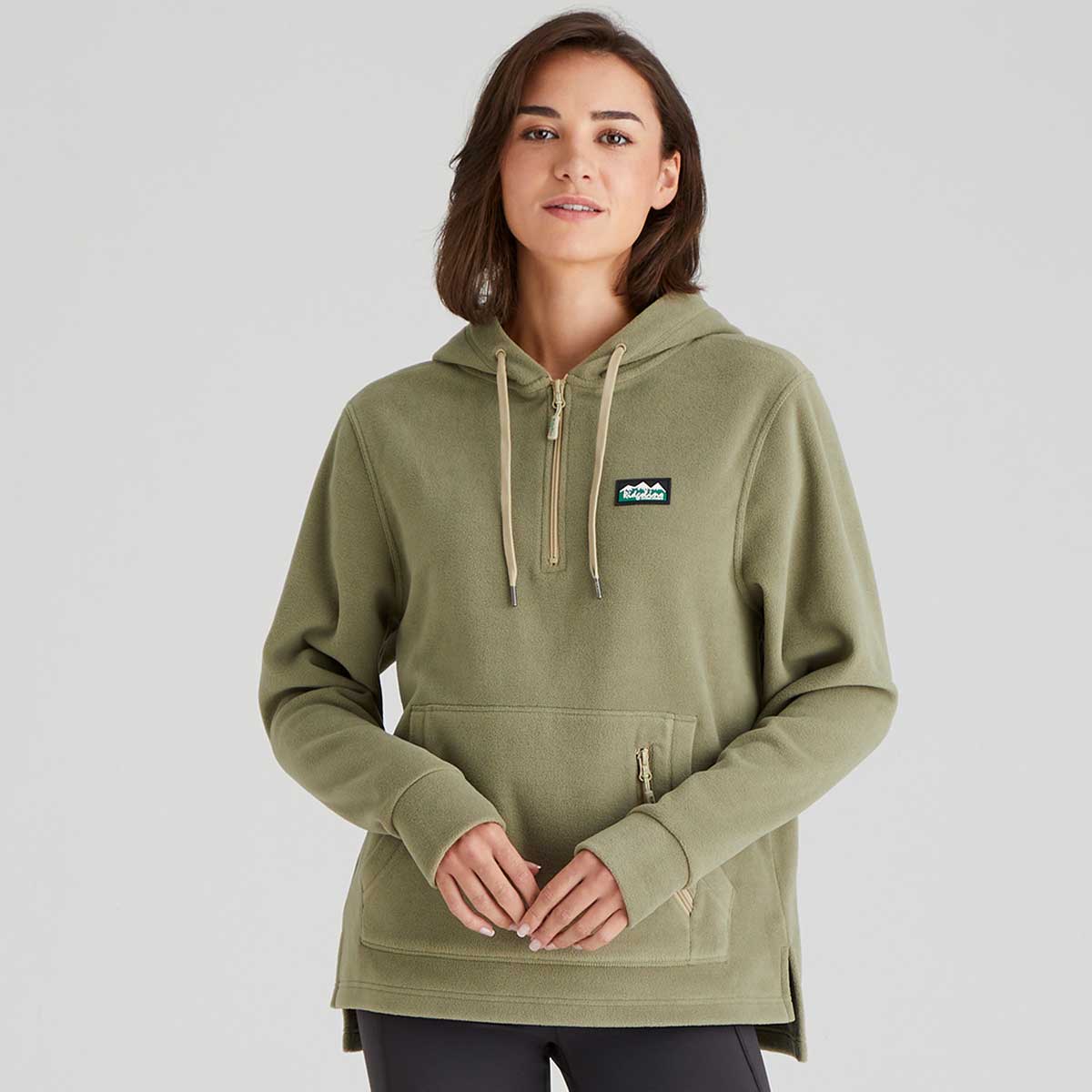 Ridgeline Ballistic Womens Fleece Hoodie - Khaki Green - Front