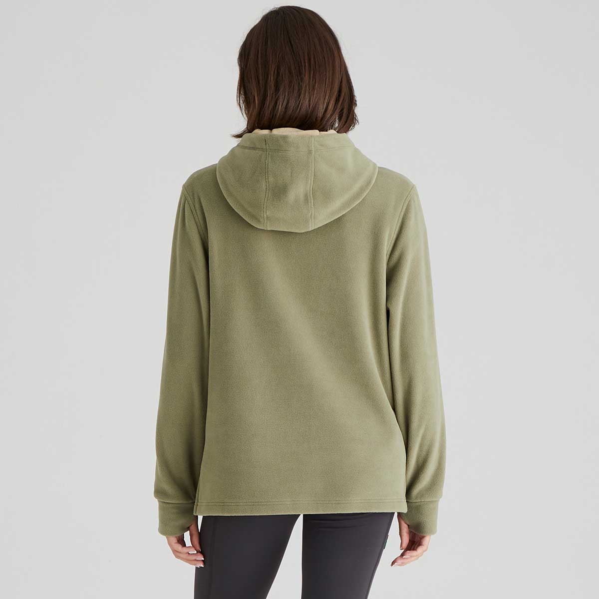 Ridgeline Ballistic Womens Fleece Hoodie - Khaki Green - Rear
