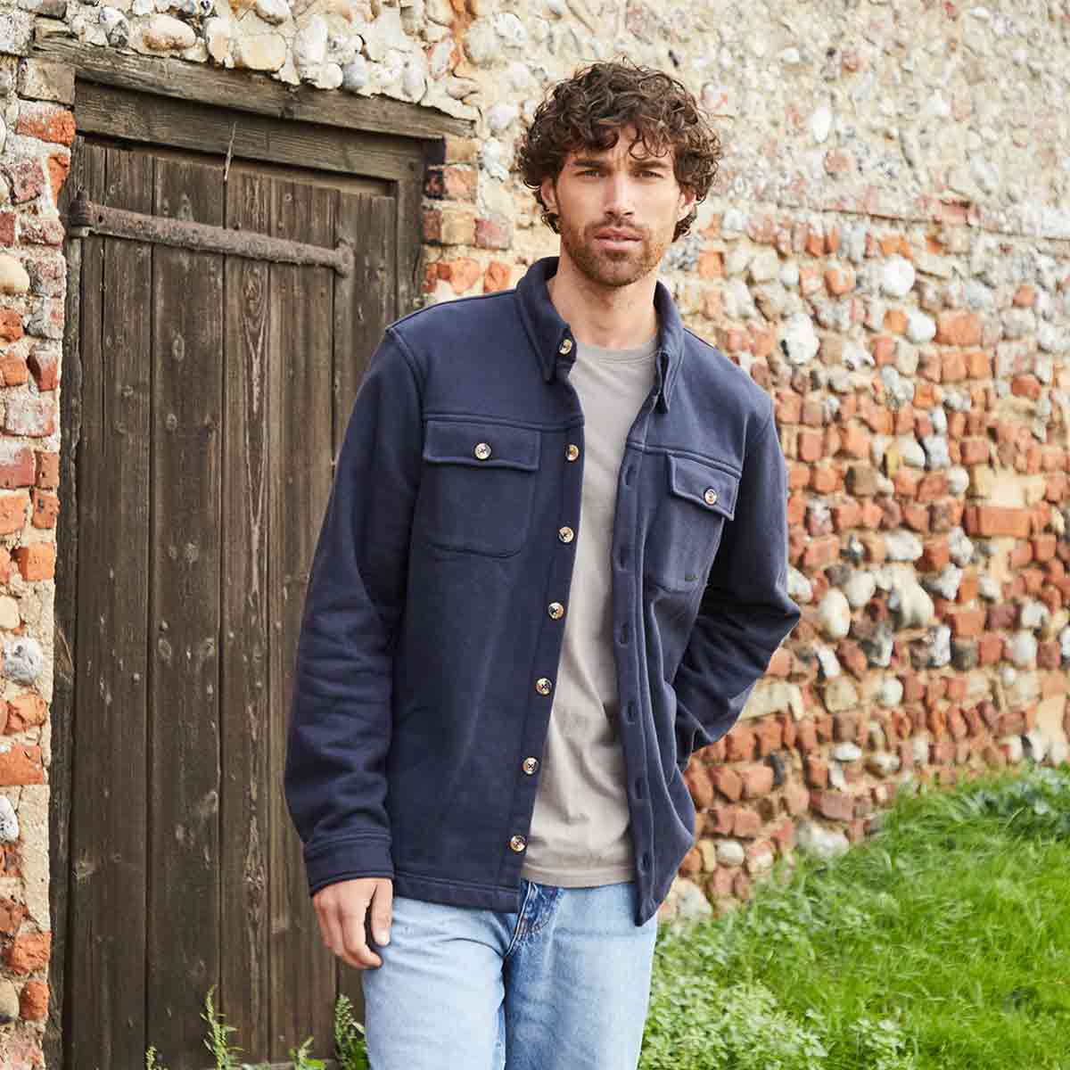 Ridgeline Burnham Work Shirt - Navy - Model