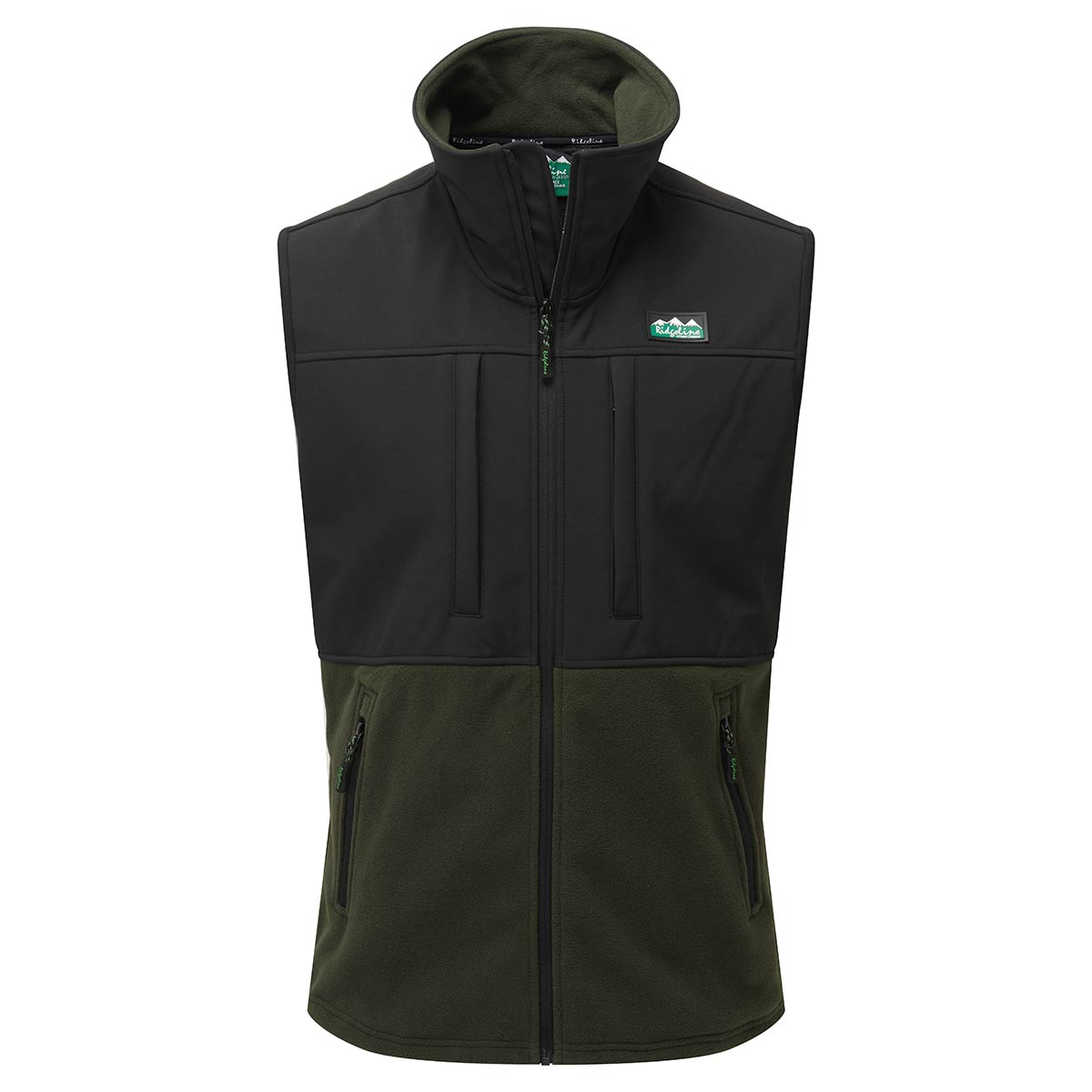 Ridgeline Hybrid Fleece Vest - Olive/Black