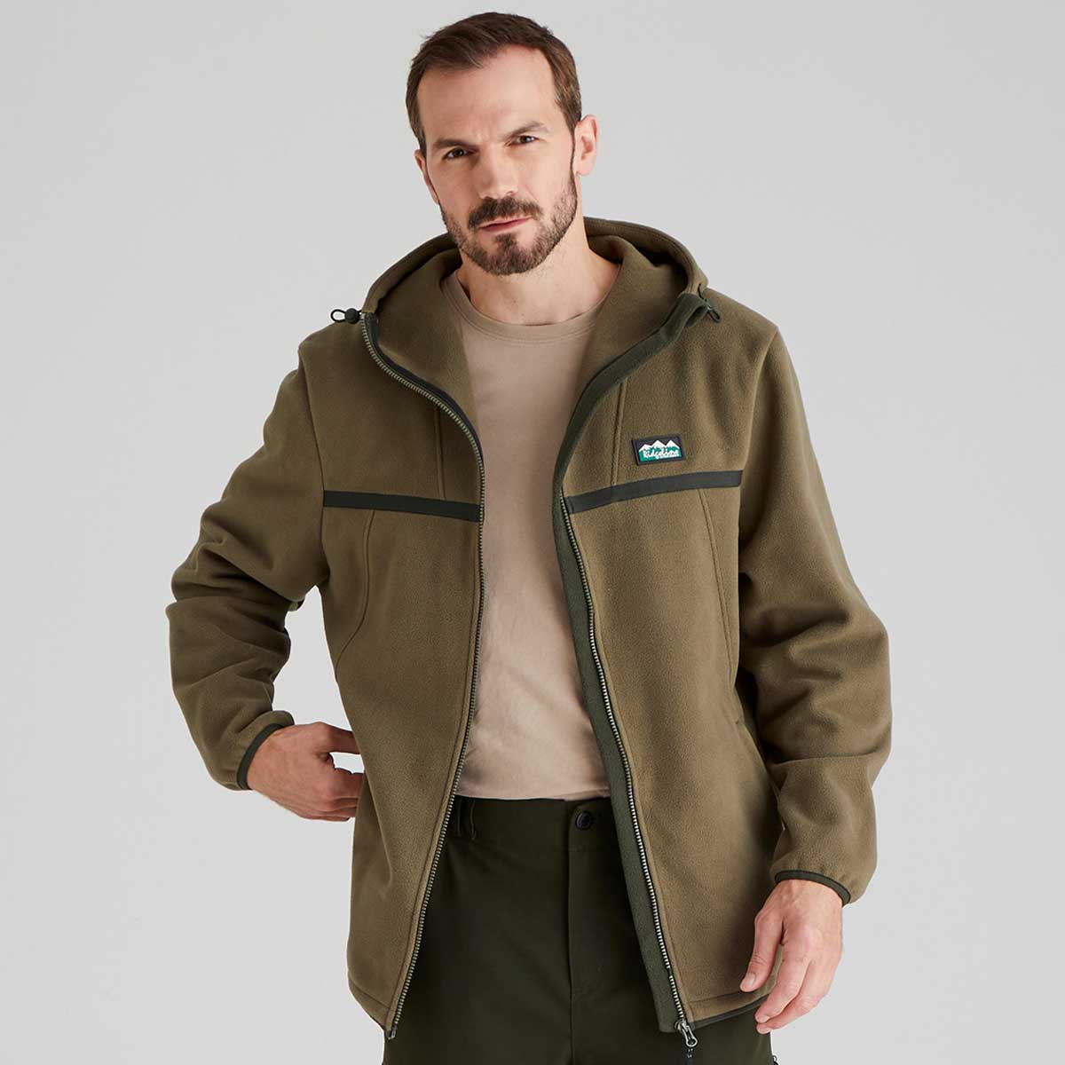 Ridgeline Kodiak Men's Fleece Jacket - Ivy Green - Model
