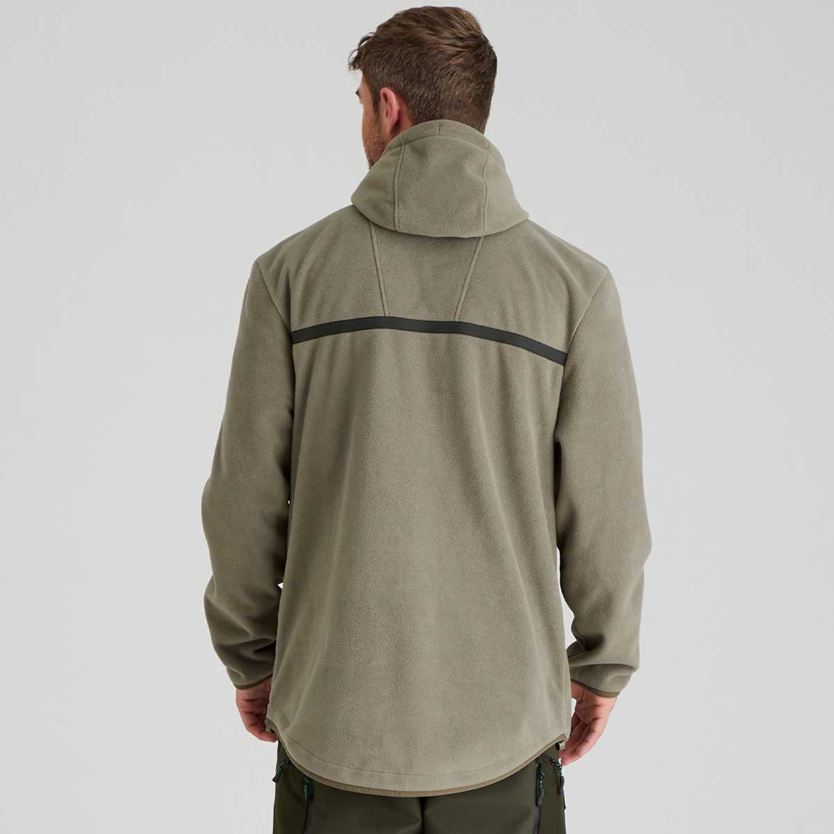 Ridgeline Kodiak Mens Fleece Smock - Smokey Olive - Rear