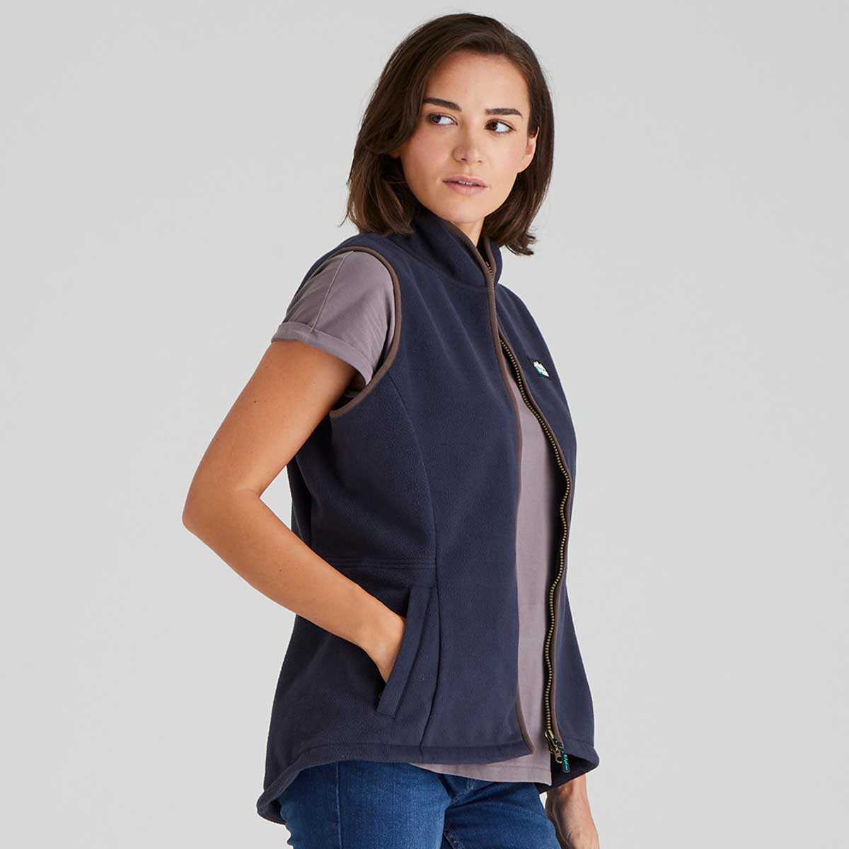 Ridgeline Kodiak Women's Fleece Gilet - Navy - Side