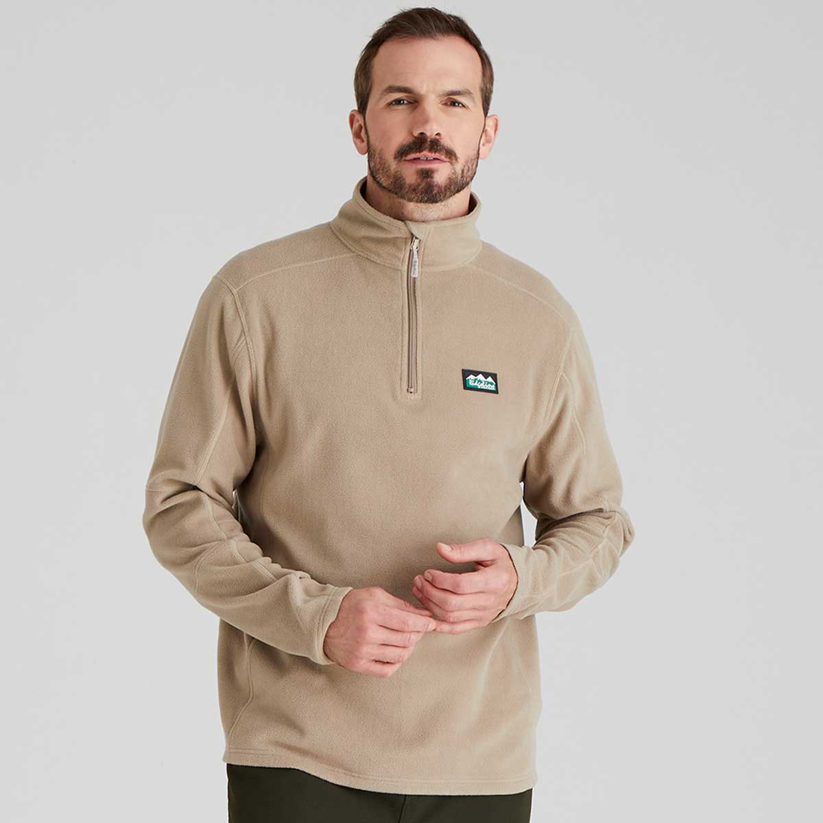 Ridgeline Narvik Men's Fleece Pullover - Roasted Cashew
