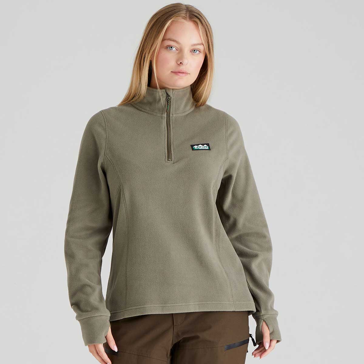Ridgeline Narvik Women's Fleece Pullover - Smokey Olive - Front