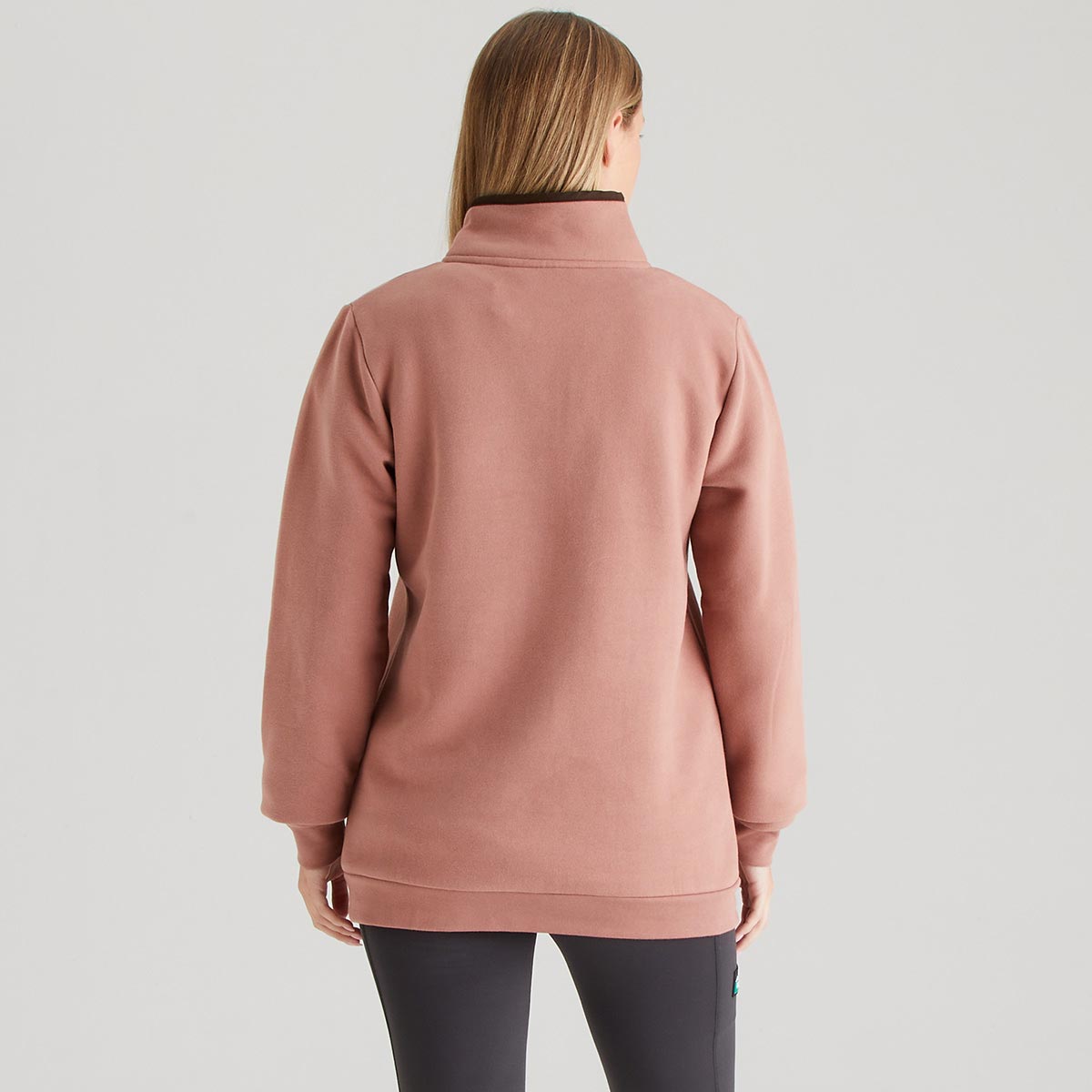 Ridgeline Women's Brancaster 1/4 Zip Top - Dusky Pink - Rear