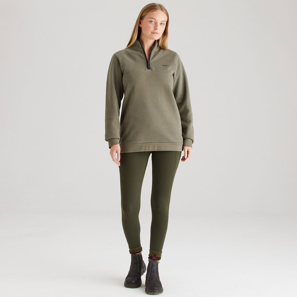 Ridgeline Women's Brancaster 1/4 Zip Top - Smokey Olive