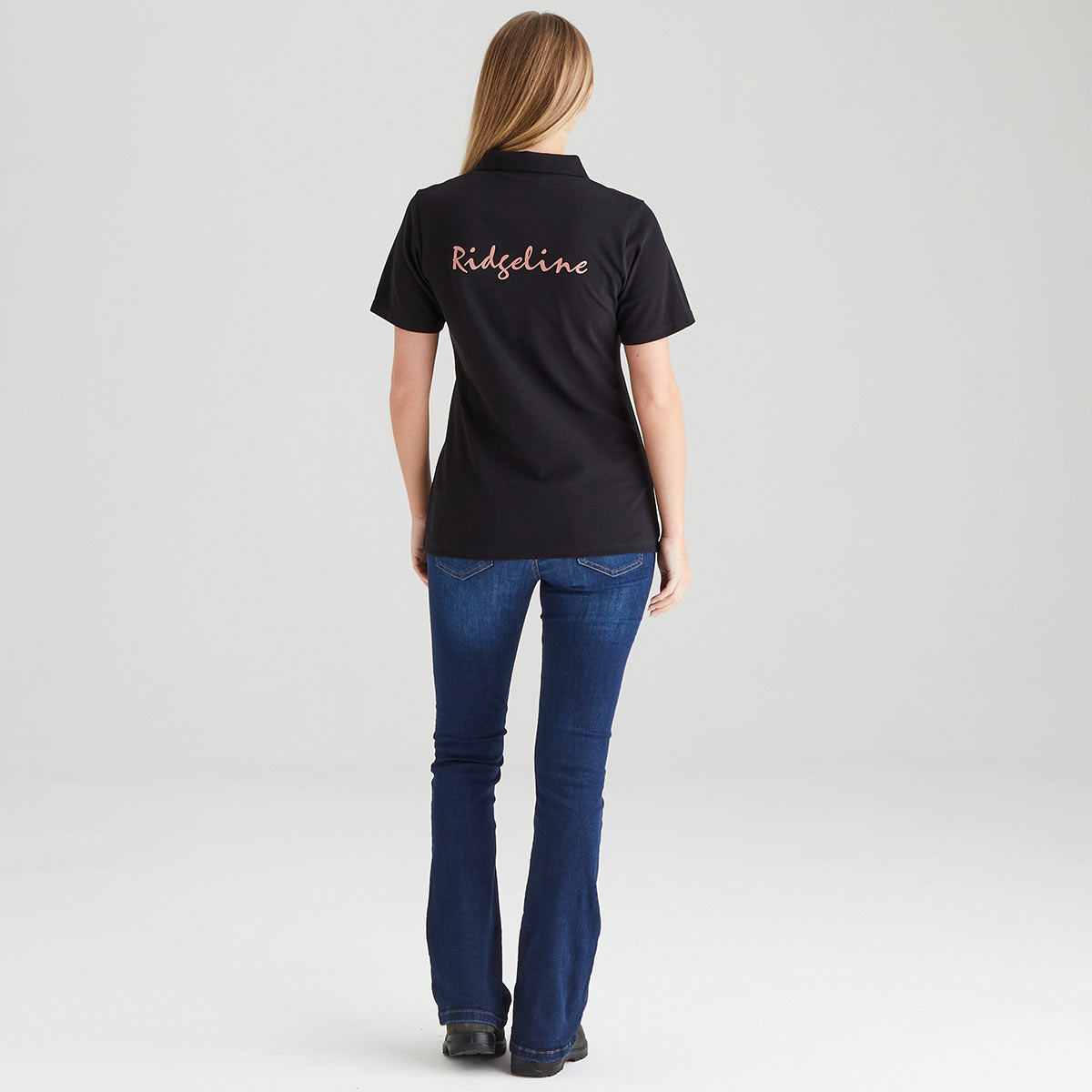 Ridgeline Women's Signature Polo Shirt - Black - Rear