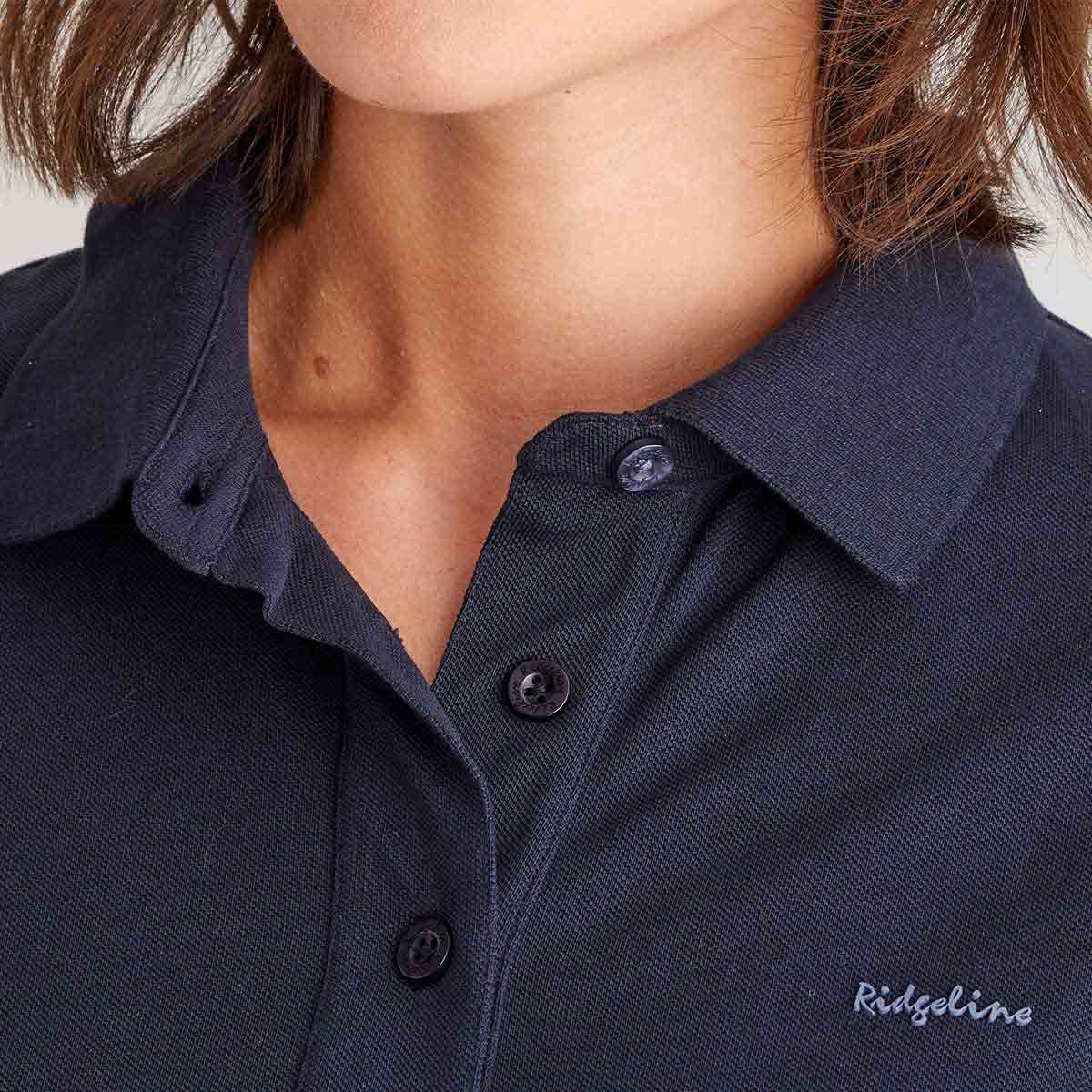 Ridgeline Women's Signature Polo Shirt - Navy - Collar