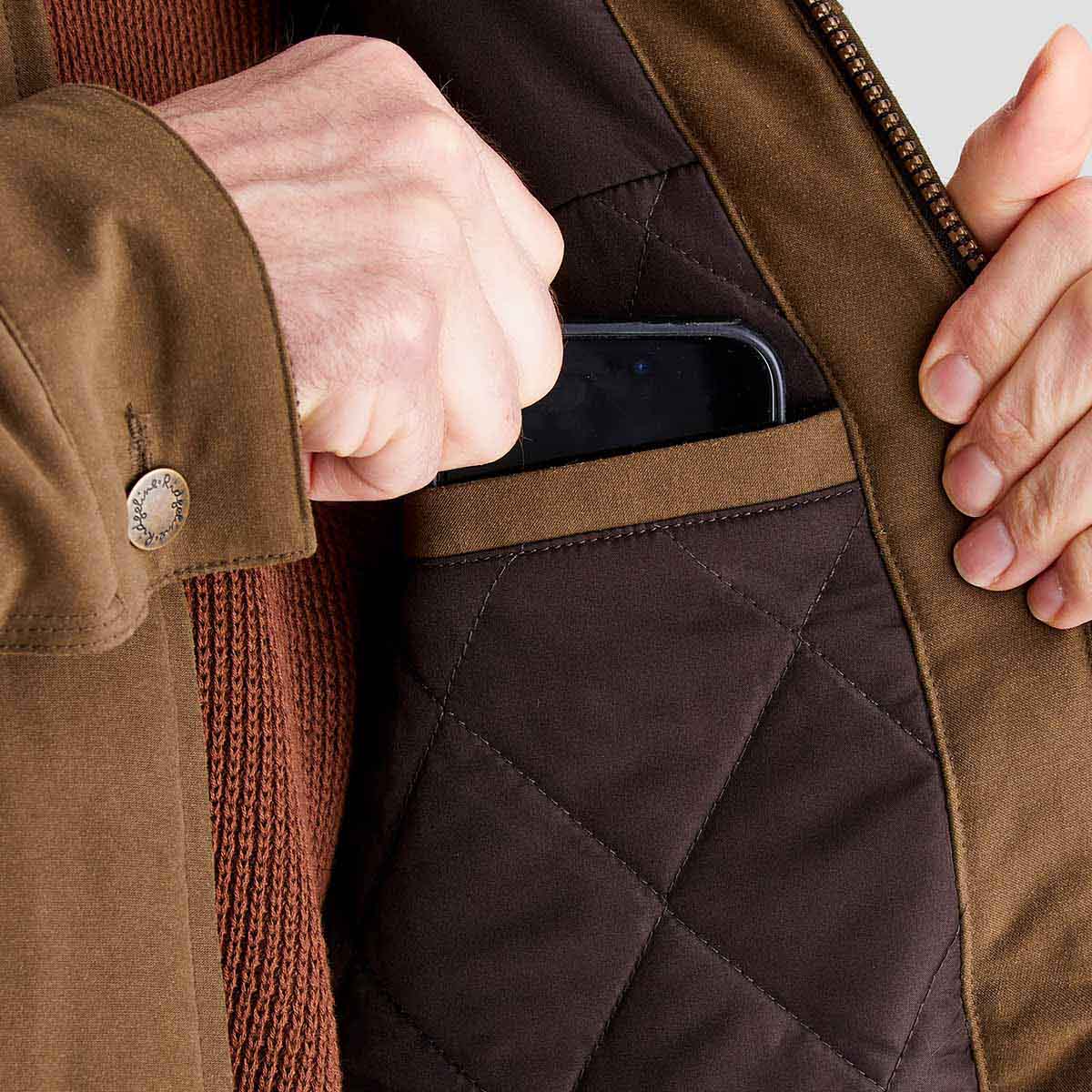 Ridgeline Men's Montana Work Coat - Moody Teak - Inner Pocket