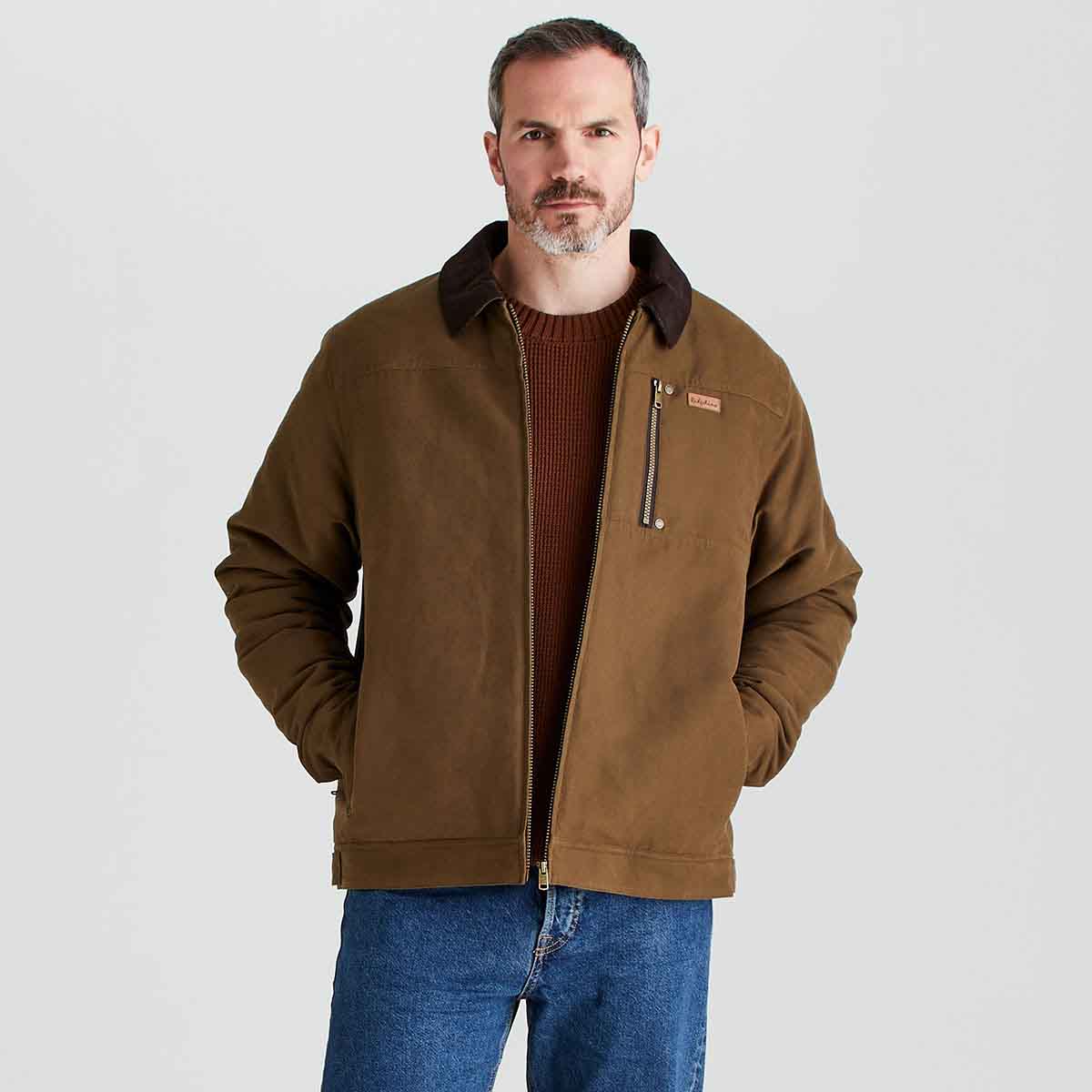 Ridgeline Men's Montana Work Coat - Moody Teak - On Model Open