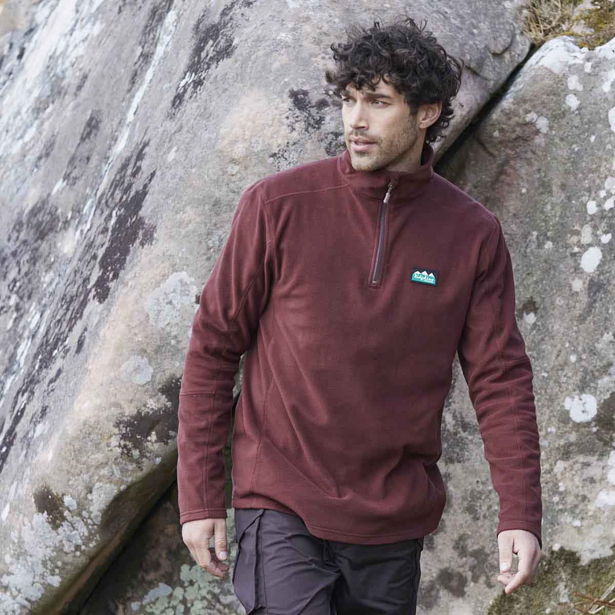 Ridgeline Narvik Men's Fleece Pullover - Oxblood