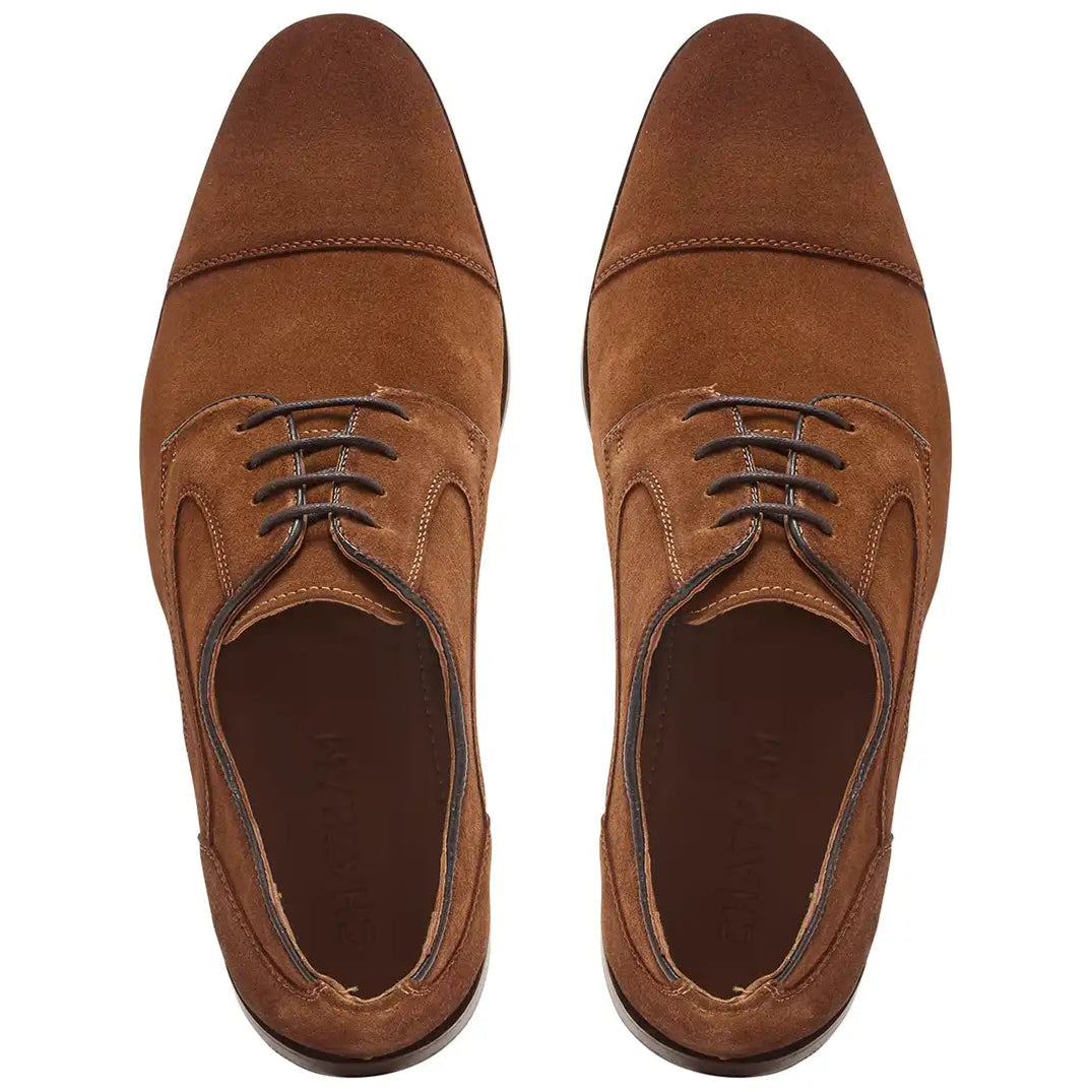 Chatham Bude Premium Suede Brogues- Tan- top view
