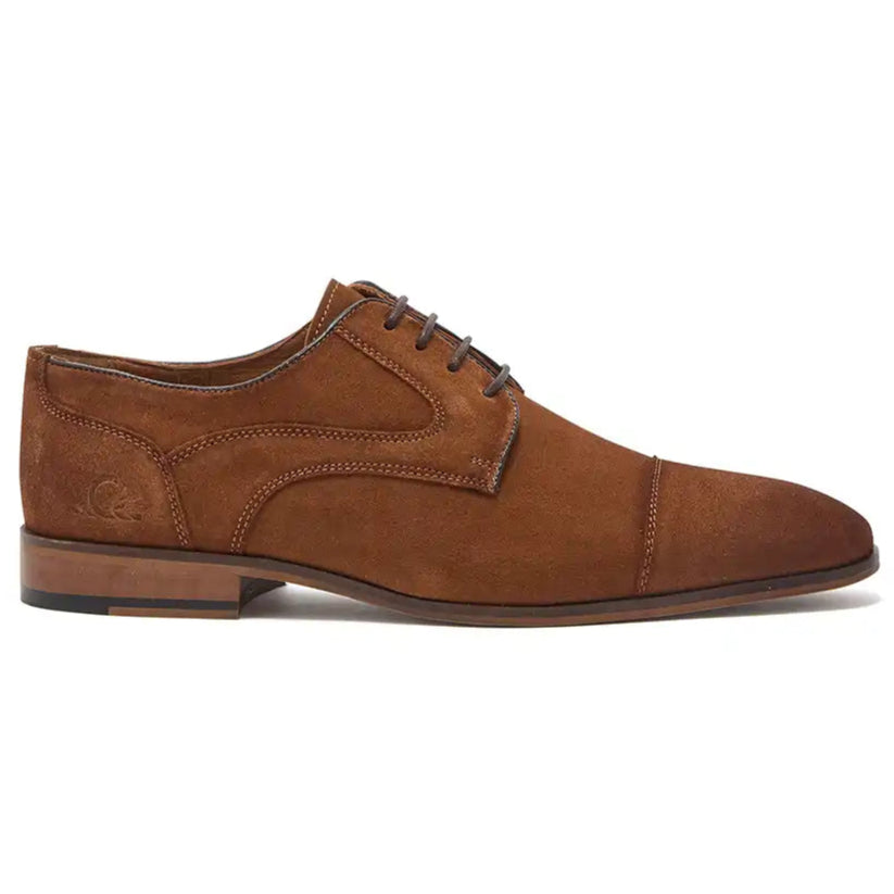 Chatham Bude Premium Suede Brogues- Tan- side view