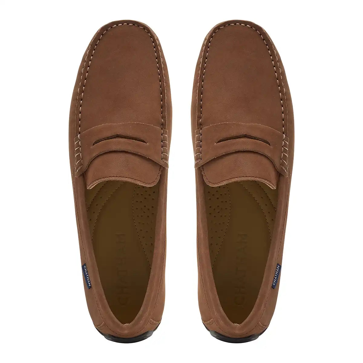 Chatham Penzance Men's Mocassins- Tan- top view