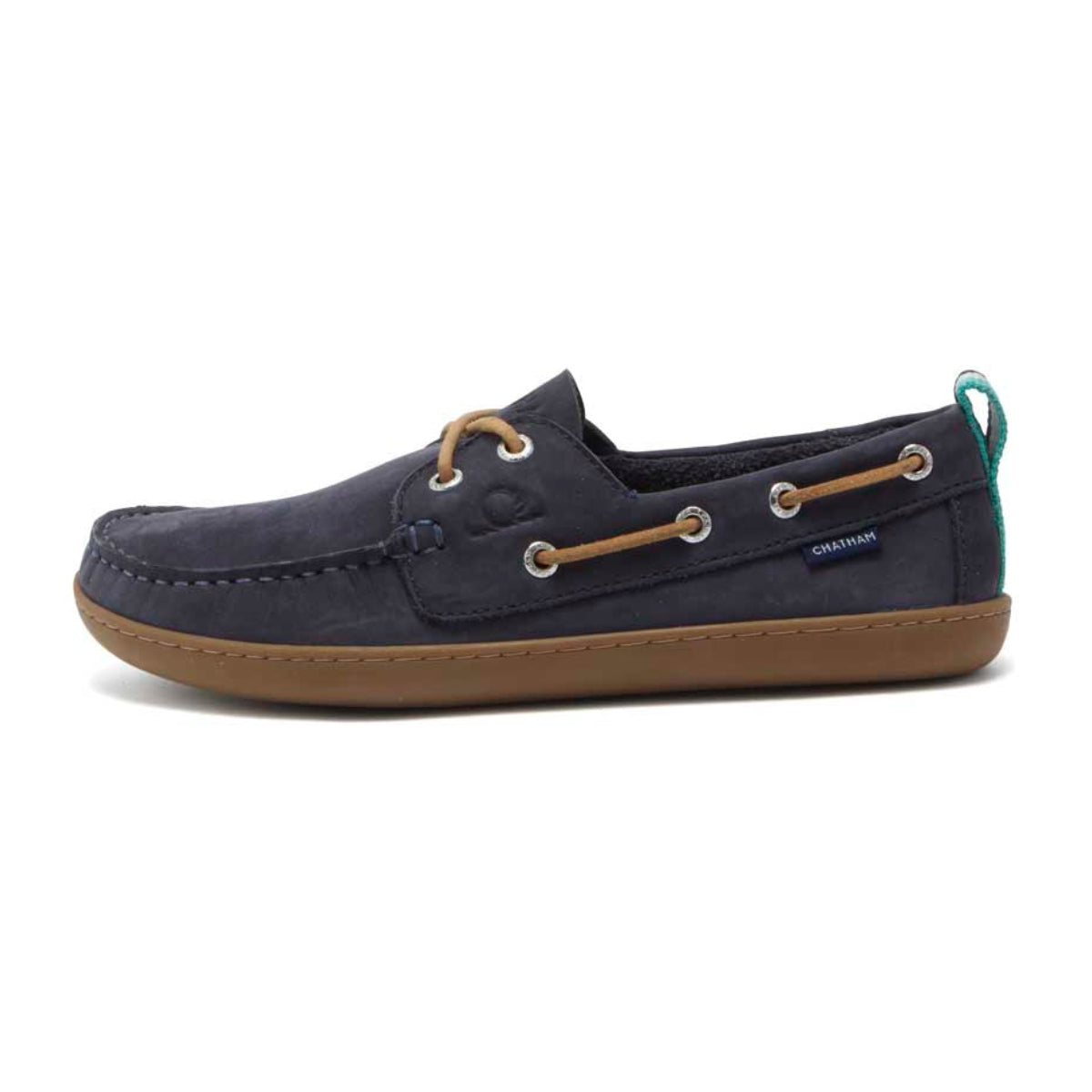 Chatham Eclipse Lady Nubuck Barefoot Boat Shoes - Navy - Left
