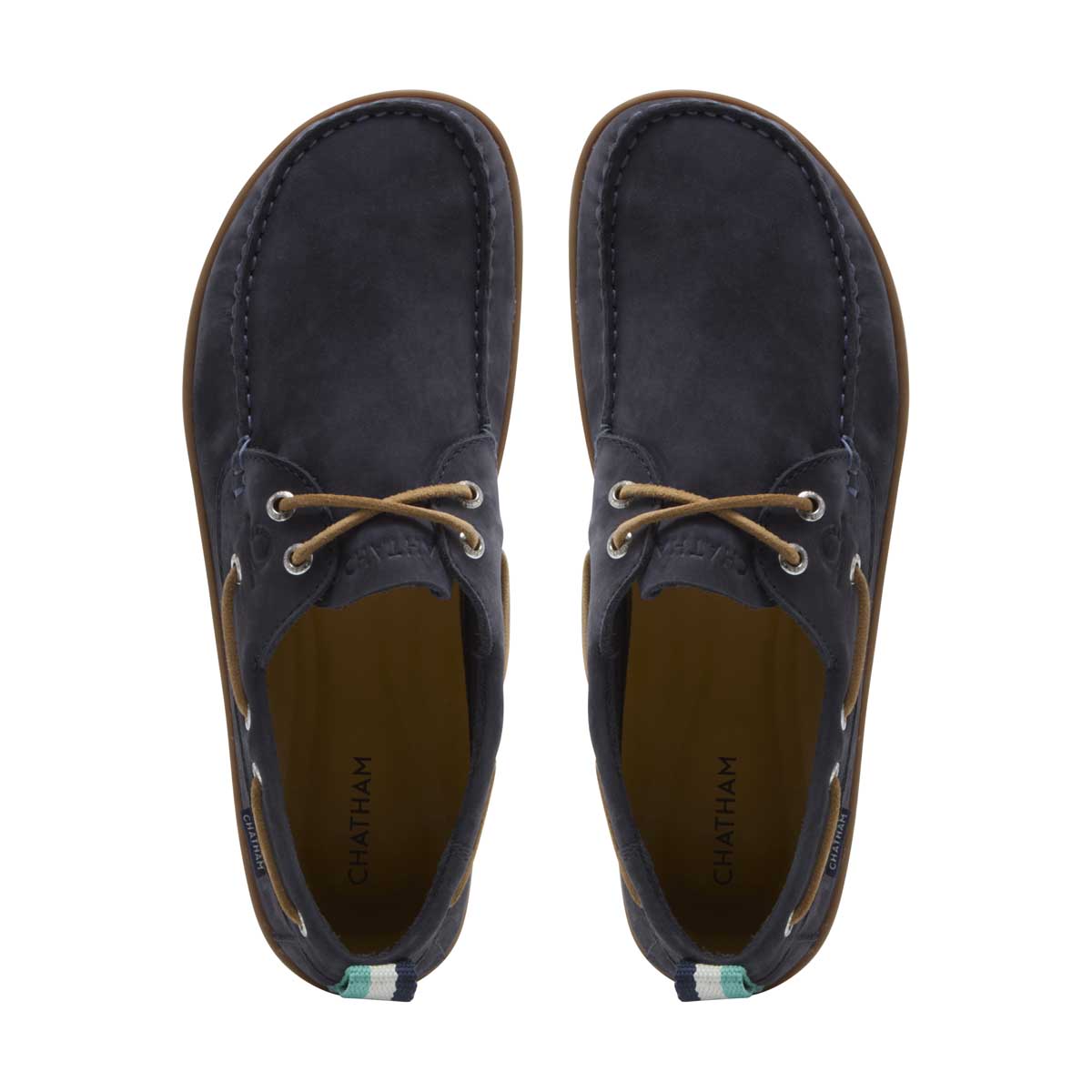 Chatham Eclipse Nubuck Barefoot Boat Shoes - Navy - Above