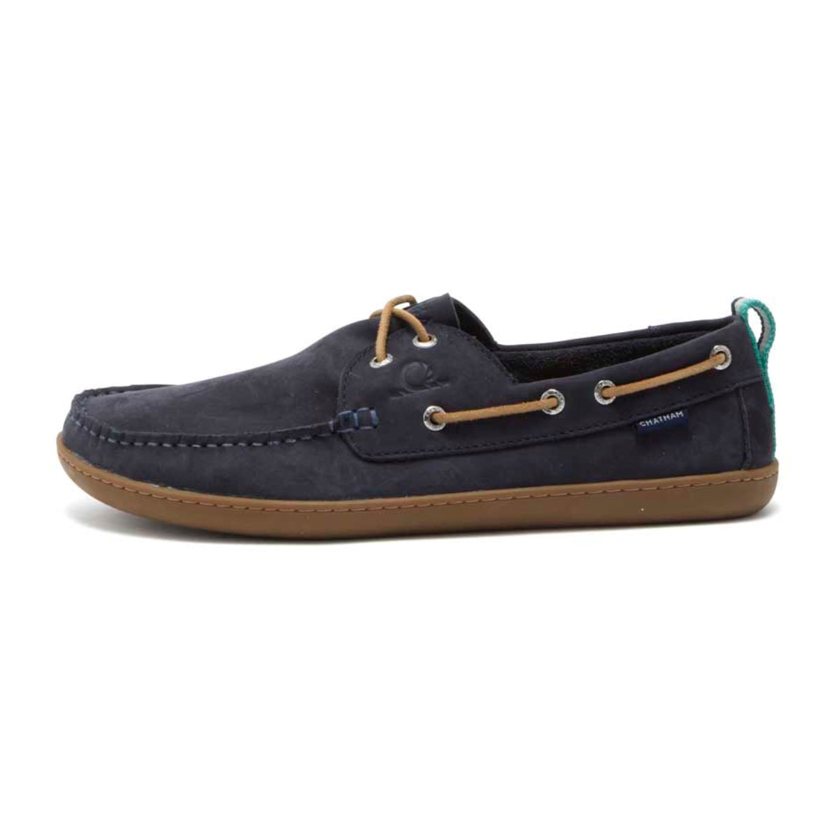 Chatham Eclipse Nubuck Barefoot Boat Shoes - Navy - Left