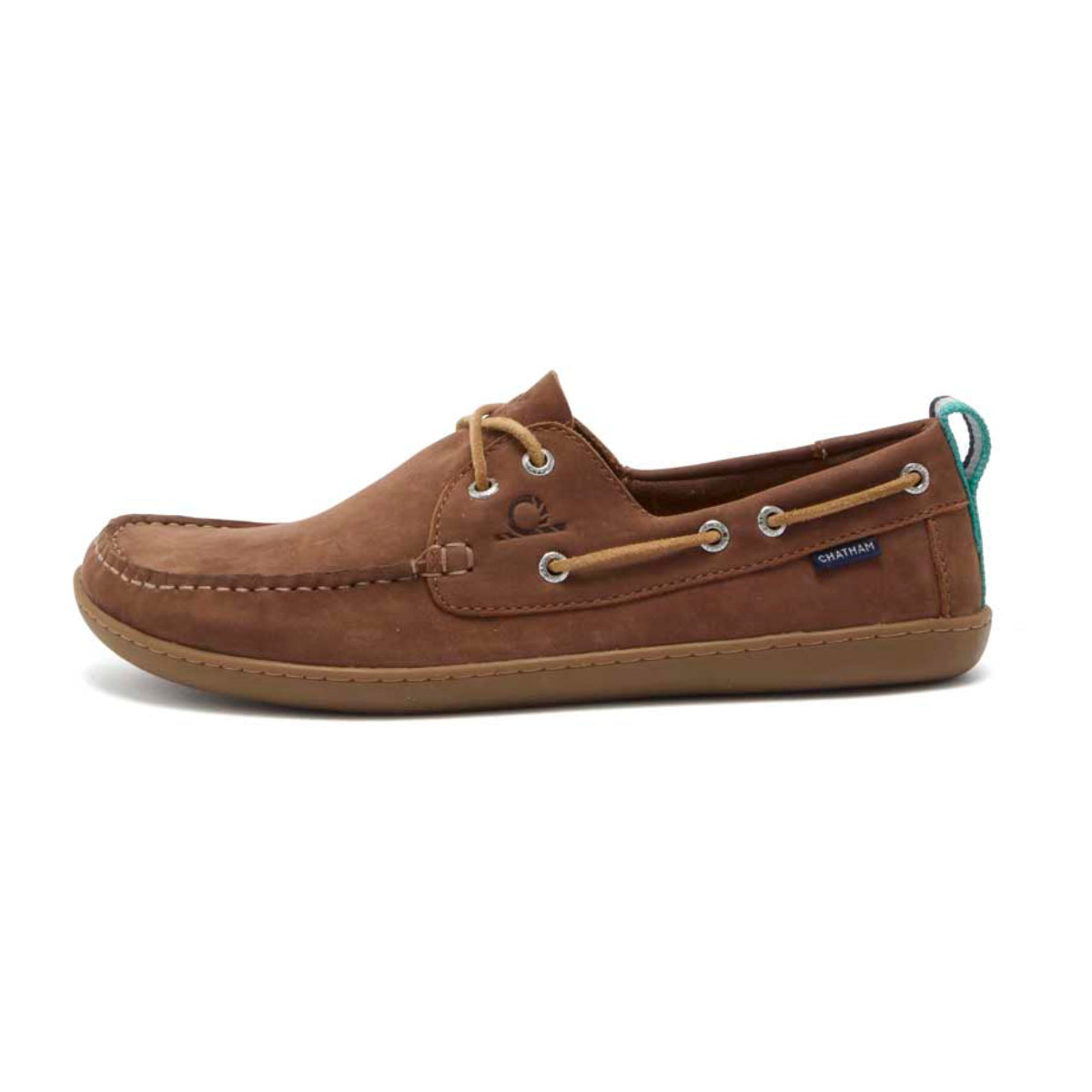 Chatham Eclipse Nubuck Barefoot Boat Shoes - Tan - Left