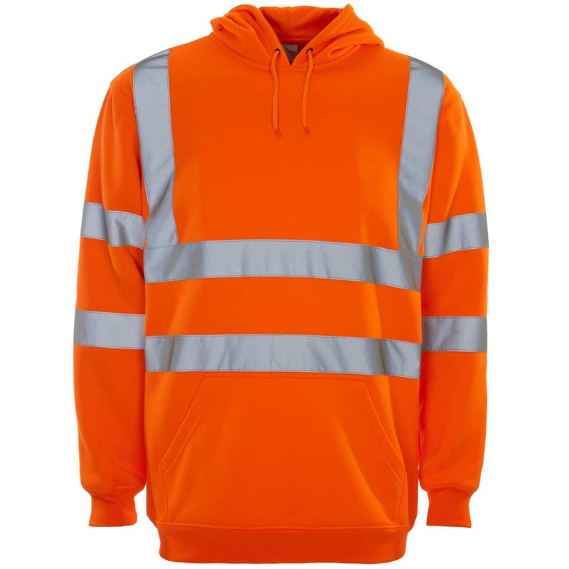 Hi-Vis Reflective Hooded Sweatshirt Orange