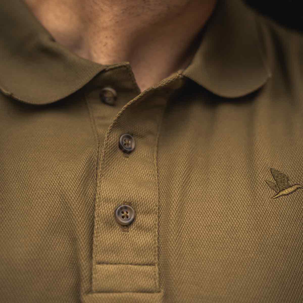 Seeland Pembroke Polo Shirt - Military Olive - Collar