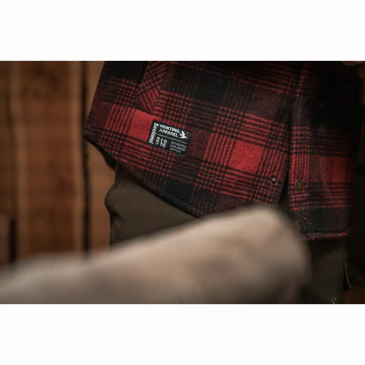 Seeland Canada Yukon Shirt - Red Check - Logo Close Up