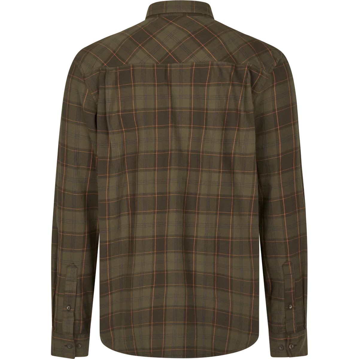 Seeland Glen Flannel Shirt - Grape Leaf/Dark Navy Check - Rear