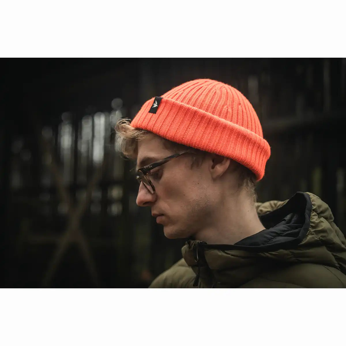 Seeland Norite Beanie - Orange Blaze - Worn By Model