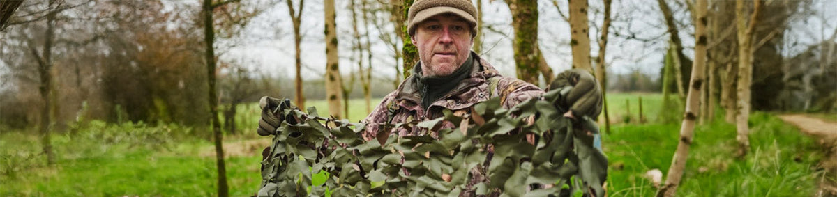 Camouflage shooting hides and pigeon netting