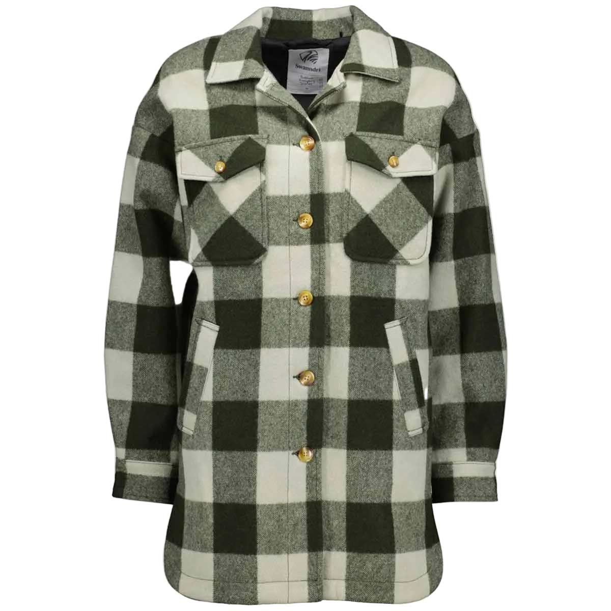 Swanndri Anchorage Women's Longline Jacket - Limestone Check