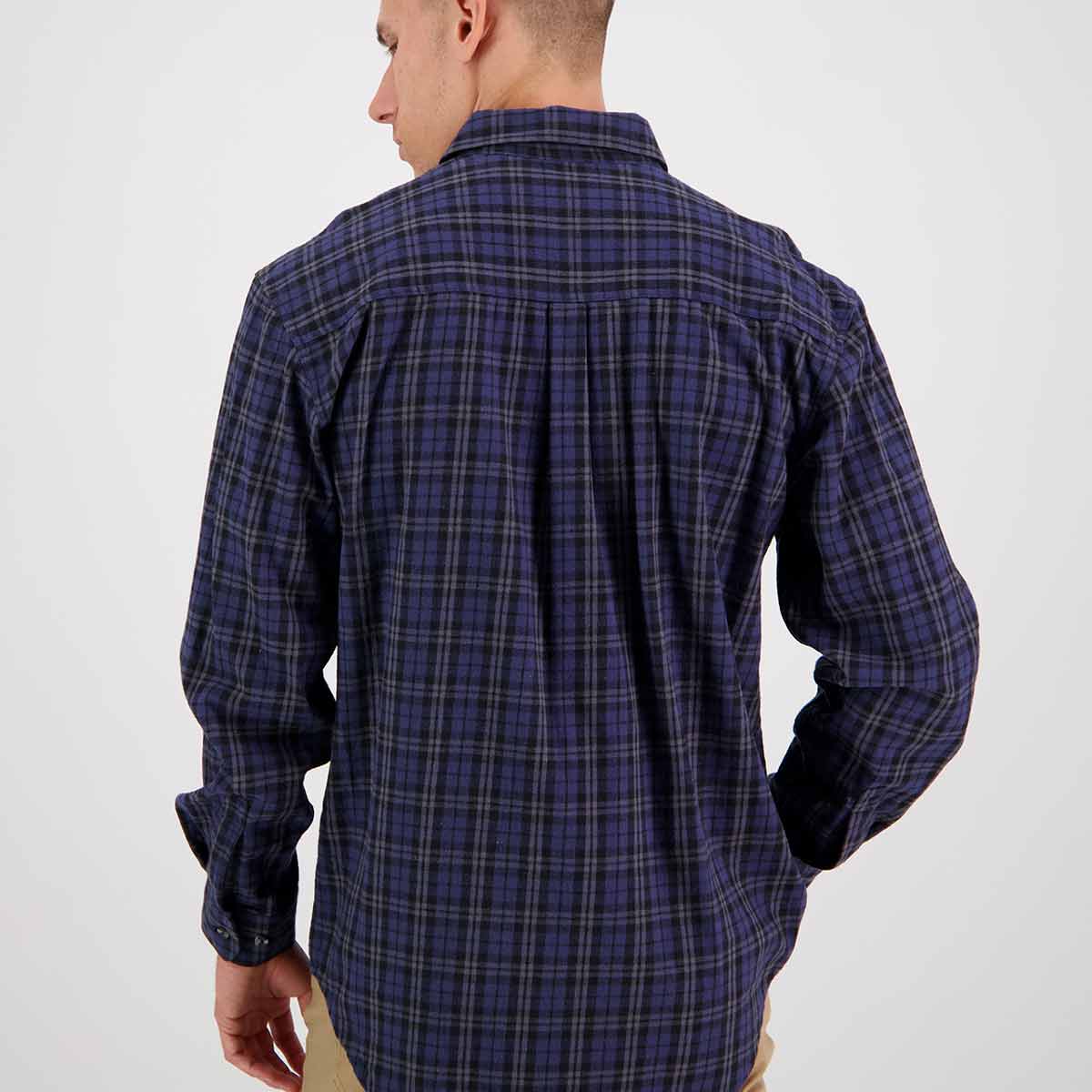 Swanndri Barn Dye Shirt - Blue - Rear