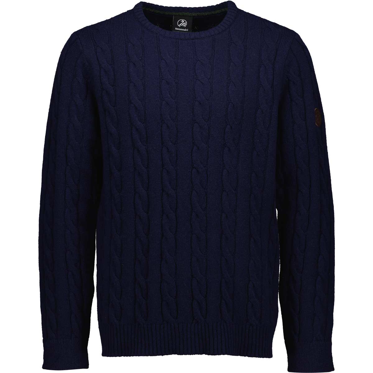 Swanndri Doncaster Cable Knit Crew - Navy