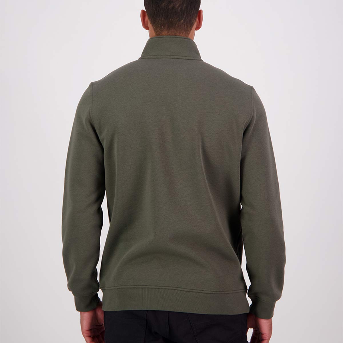 Swanndri Fundamentals Quarter Zip Fleece - Dark Olive - Rear
