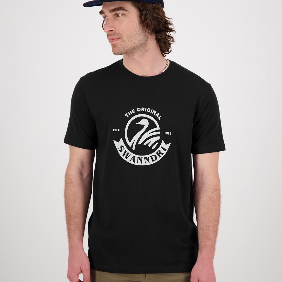 Swanndri Original Print T-Shirt - Black/White - Rear