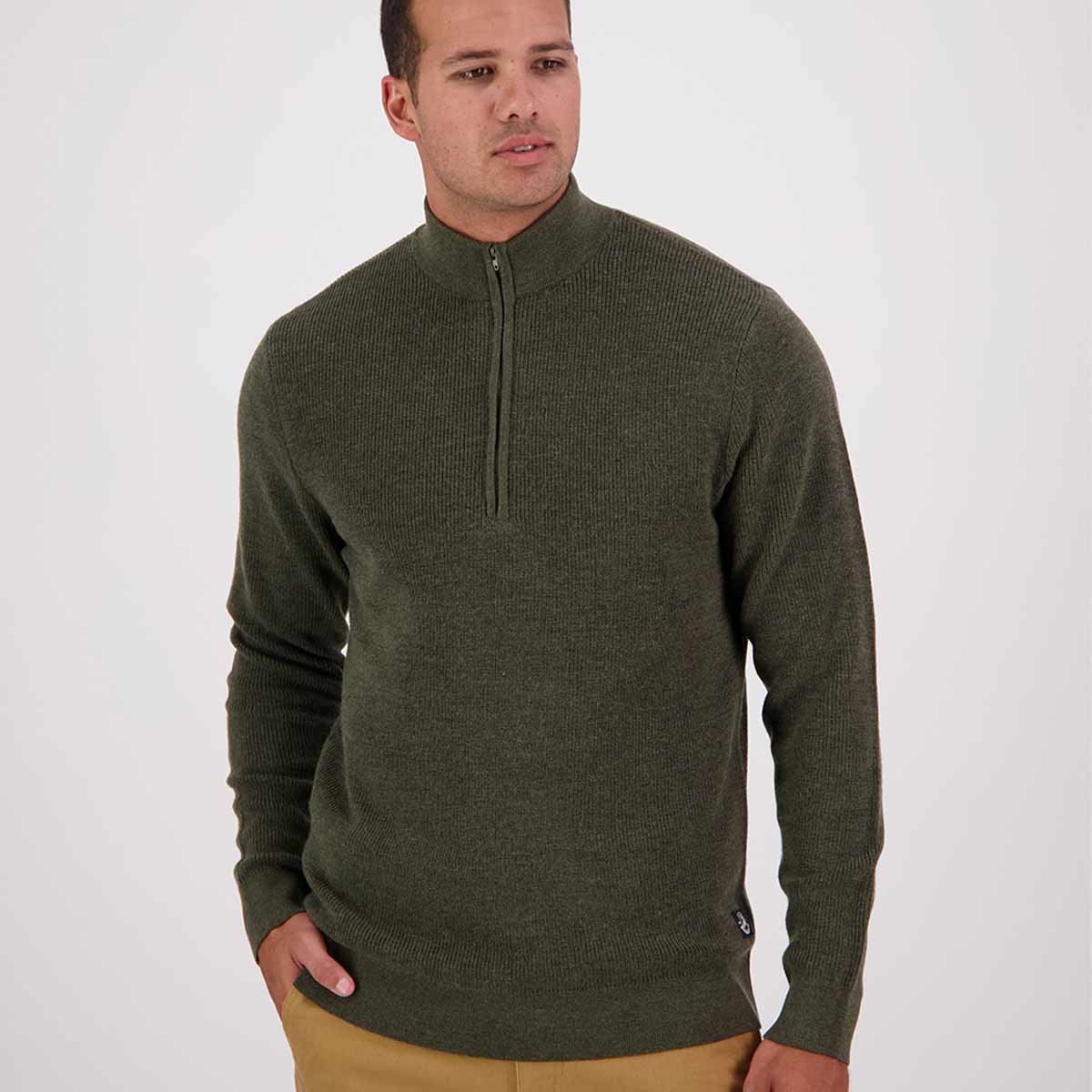 Swanndri Otahu River Merino 14 Zip - Dark Olive