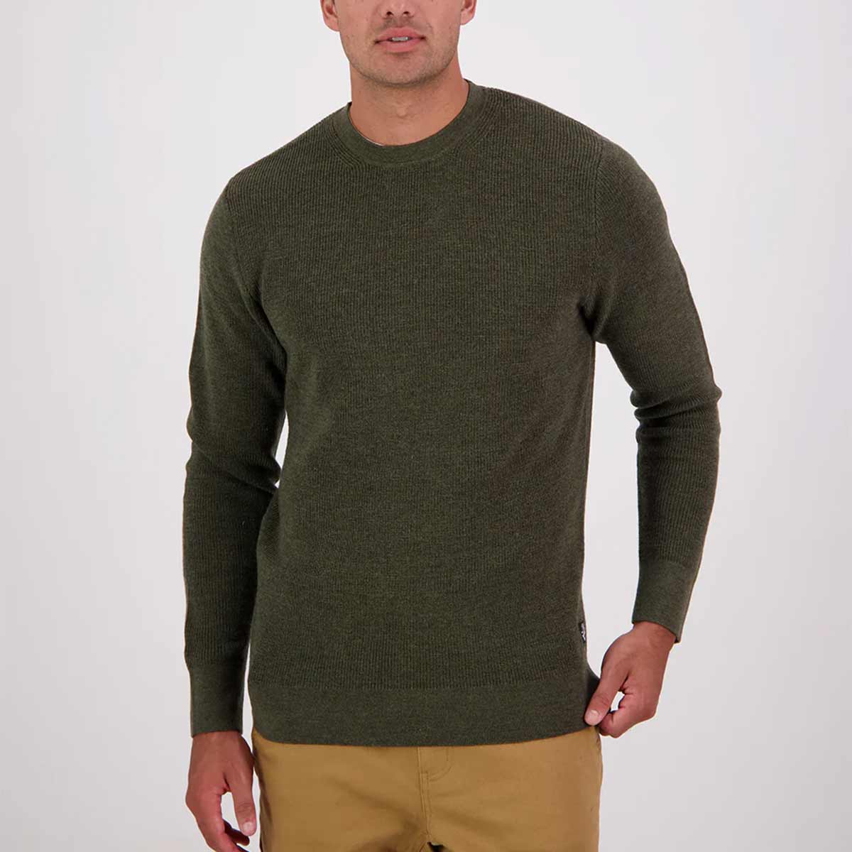 Swanndri Otahu River V2 Merino Crew - Dark Olive