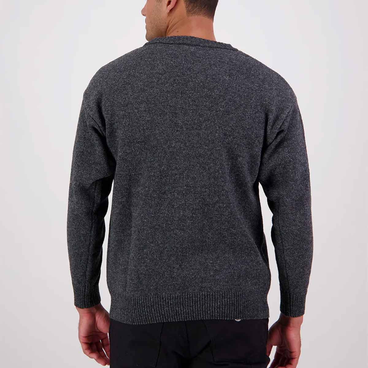 Swanndri Seafarer Crew Neck Sweater - Charcoal Marle - Rear