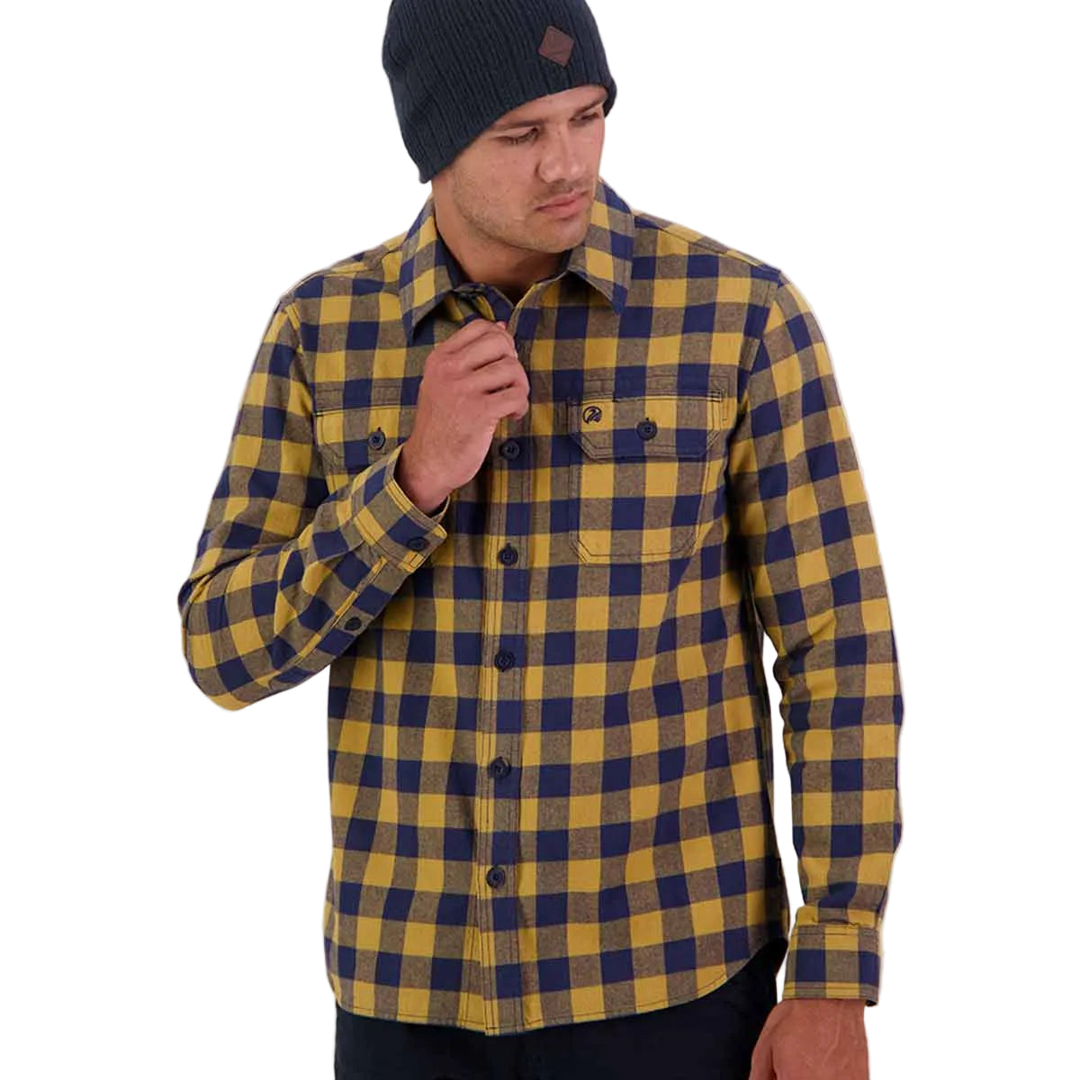 Swanndri Taranaki Tailor Shirt - Cashew/Navy