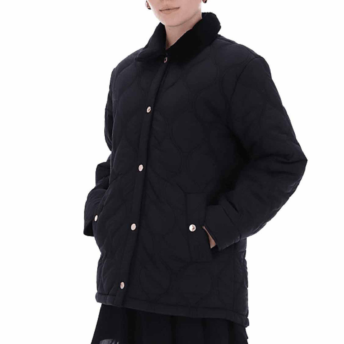 Hunter Womens Witton Quilted Shacket - Black