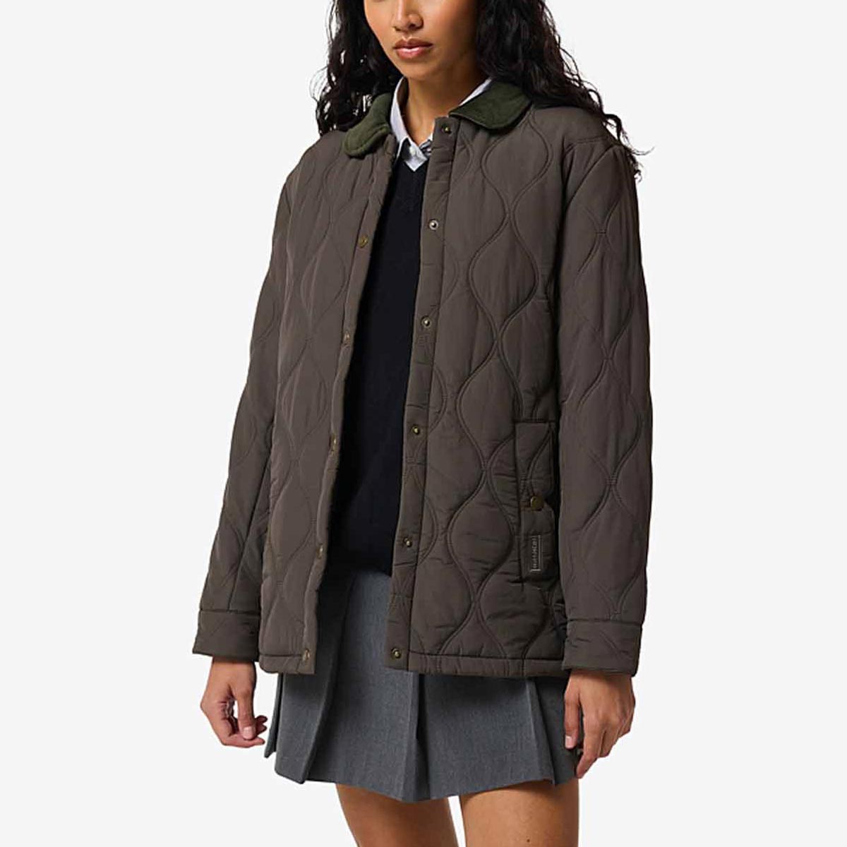 Hunter Womens Witton Quilted Shacket - Chocolate Brown