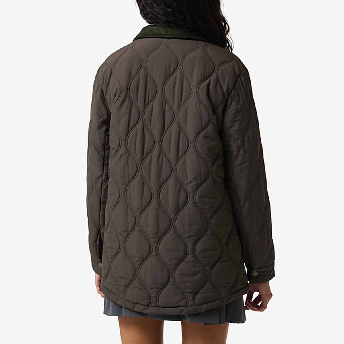 Hunter Womens Witton Quilted Shacket - chocolate brown