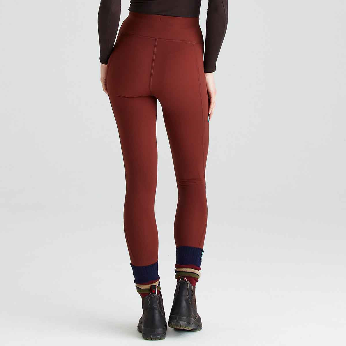 Ridgeline Women's Infinity Leggings - Oxblood On Model - Rear