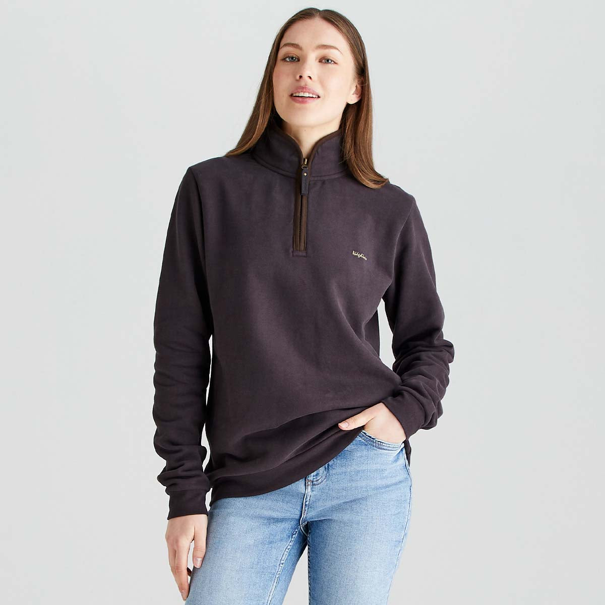 Ridgeline Women's Brancaster 1/4 Zip Top - Deep Bark 